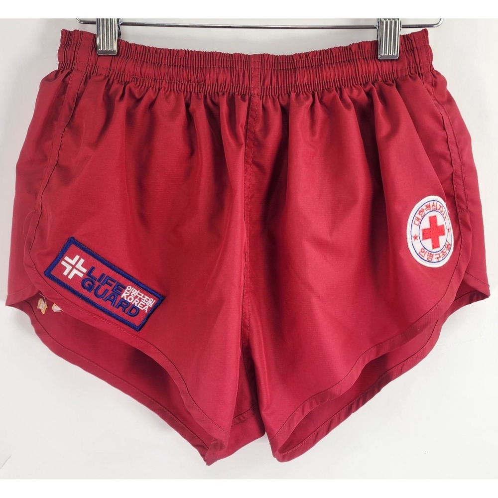 Flip Total Uniform Lifeguard Shorts Men's XS Red Embroidered Korea
